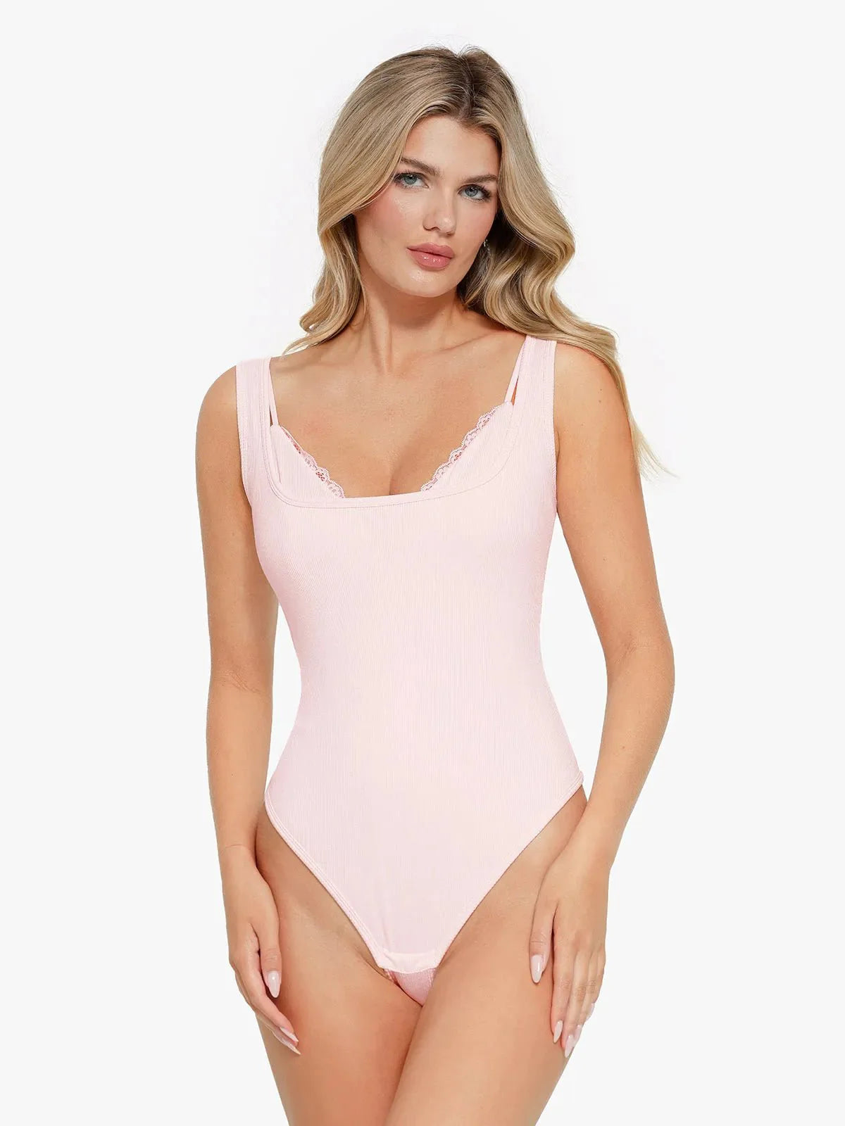 Body Cami en Modal avec Contrôle du Ventre et Dentelle Intérieure