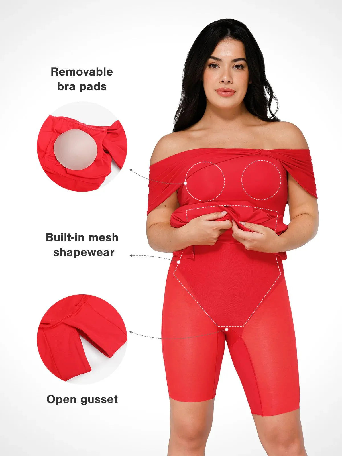 Robe Maxi Colonne Slim Sans Épaules Shapewear