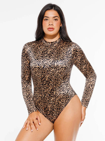 Body gainant imprimé taille haute avec contrôle du ventre