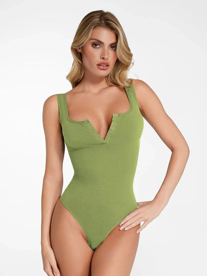 Body en Modal Seamless Shapewear à Col Henley