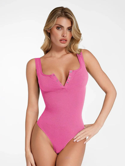 Body en Modal Seamless Shapewear à Col Henley
