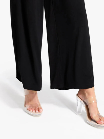 Combinaison Shapewear à Encolure Carrée avec Contrôle du Ventre et Jambes Larges