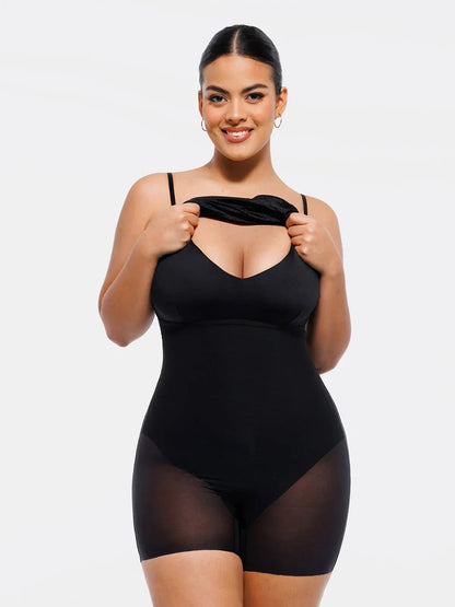 Robe Flare à Col Cagoule Contrôle du Ventre en Shapewear