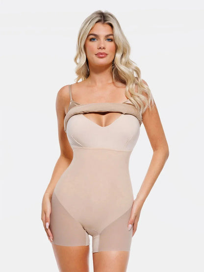 Robe Flare à Col Cagoule Contrôle du Ventre en Shapewear