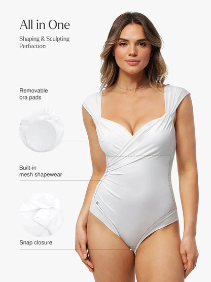 Body Shapewear Décolleté en Cœur à Manches Courtes
