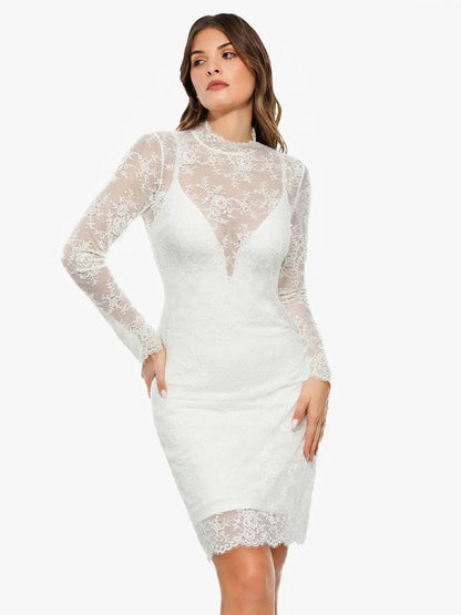 Robe Sculptante en Dentelle 2-en-1