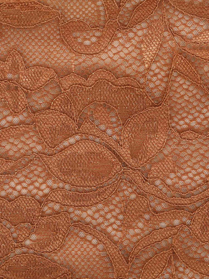 Robe Midi Corset en Dentelle avec Fente Latérale