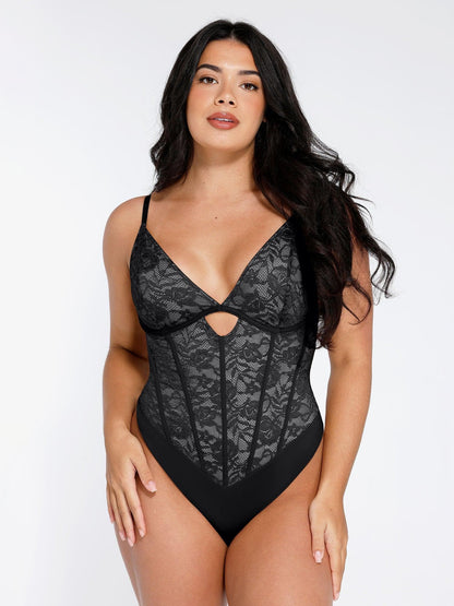 Body en Dentelle Sculptant avec Découpes