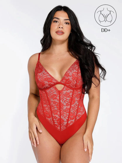 Body en Dentelle Sculptant avec Découpe
