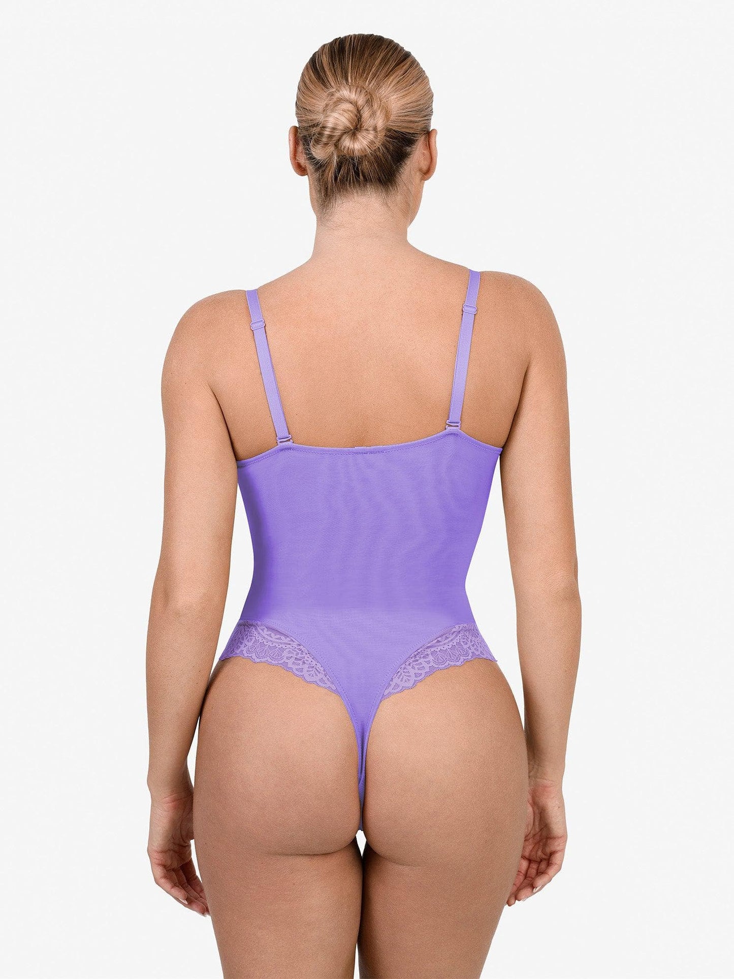 Body Sculptant en Dentelle à Col V Profond