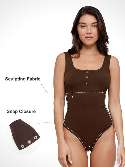 Body en Modal Seamless Shapewear à Encolure Henley