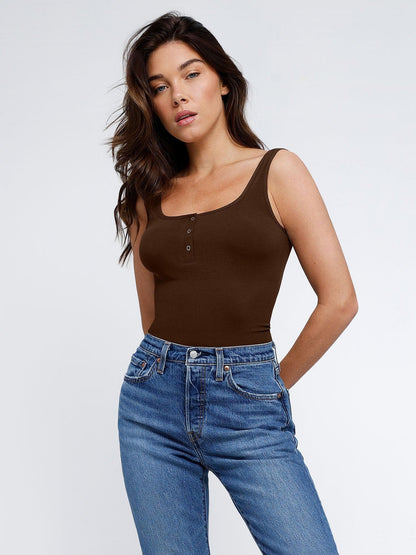Body en Modal Seamless Shapewear à Encolure Henley
