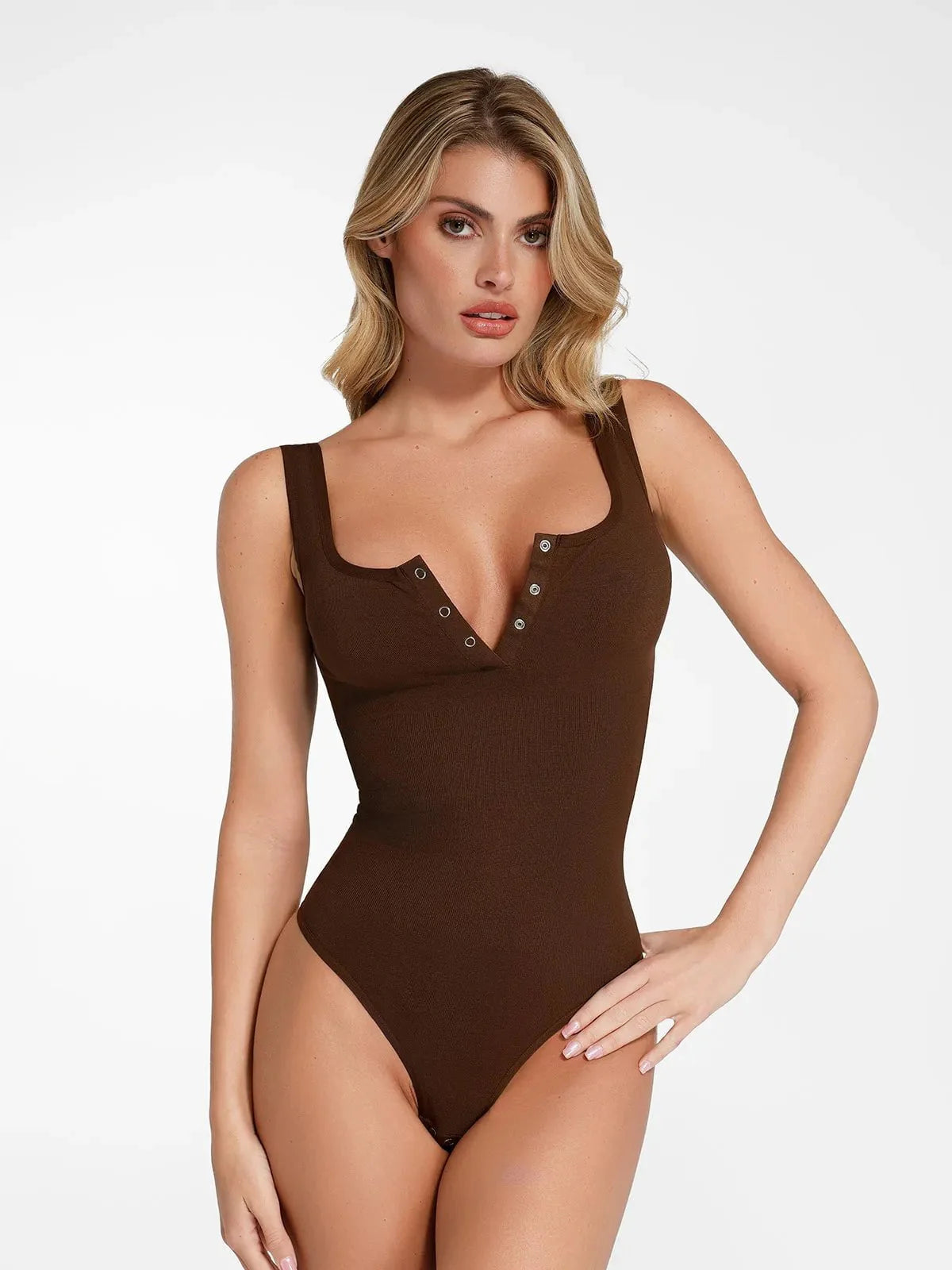 Body en Modal Seamless Shapewear à Col Henley