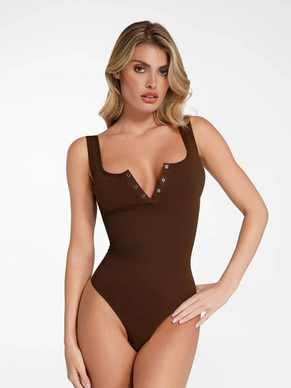 Body en Modal Seamless Shapewear à Col Henley
