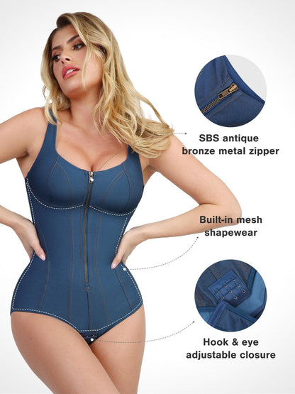 Body en Jean Contrôle du Ventre
