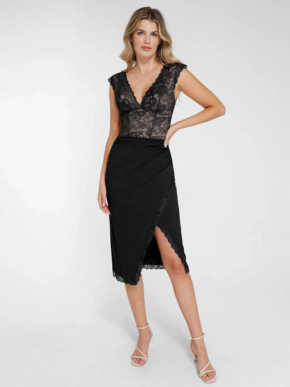 Body sculptant en dentelle ou jupe midi ou boléro