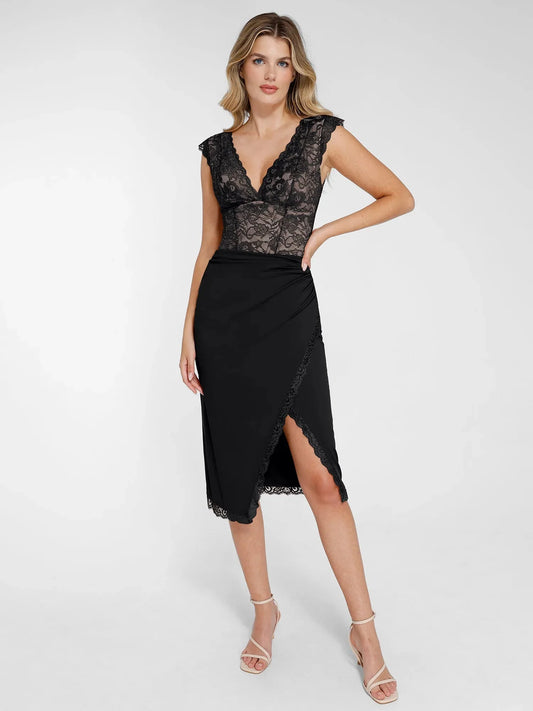 Body sculptant en dentelle ou jupe midi ou boléro