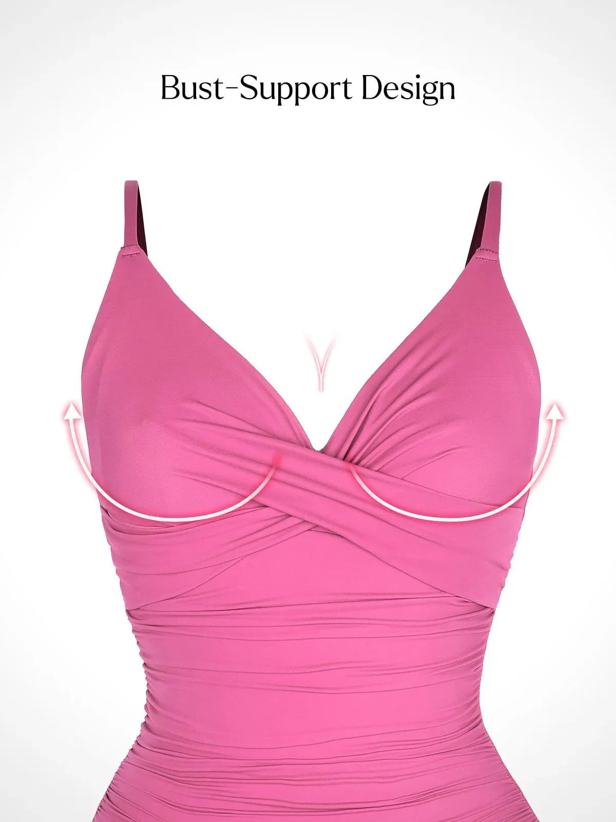 Maillot de bain une pièce sculptant à fronces et devant croisé
